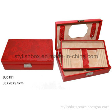 Vintage Red Flower PU Jewelry Box (SJ0151)